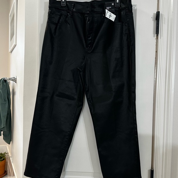 NWT Express High Waisted Black Coated Straight Ankle Jeans in Size 14S - Picture 6 of 8
